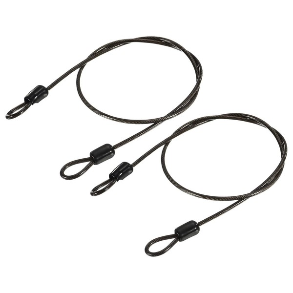 TOP-VIGOR 2Pcs Security Steel Cable, 2.5mm x 0.5m / 1.64ft