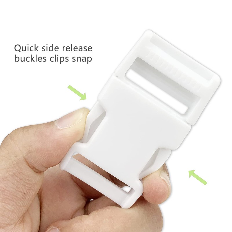 10 Pieces Release Buckles with Tri-Glide Slides Plastic Adjustable Buckles