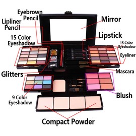 Joyeee All-in-One Makeup Gift Set Travel Makeup Kit Women Full Kit Starter Makeup Set Lipgloss Lipstick Concealer Blushes Powder Eyeshadow Palette Cosmetic Palette for Teen Girls & Adults #9