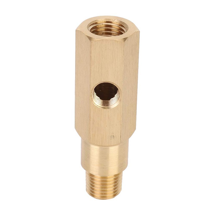 Mini Split Gauge Adapter Oil Pressure Gauge Adapter 0.25NPT Brass