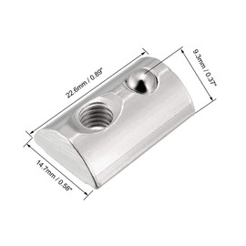 uxcell Roll-in Spring M6 T Nut, Roll Ball Elastic Nuts for 4545 Series Aluminum Extrusion Profile Suitable for Aluminum Profile with 9.8mm Groove Depth, Pack of 12