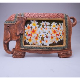 In Your Fragrance, I Flourish - DARUNITA HomeDeCor - Elephant Picture Frame 4 x 6 | Handmade Recycled Sawdust Frame | Sustainable 3D Elephant Photo Frame Décor for Wall & Tabletop | 10 x 6 inches | Made in Thailand