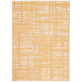 SAFAVIEH Courtyard Collection 9' x 12' Gold / Ivory CY8451 Indoor/ Outdoor Waterproof Easy-Cleaning Patio Backyard Mudroom Area-Rug