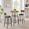 3PCS Pub Dining Set 2-Layer Round Bar Table 2X PU