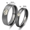 Mabohity Men's Women's Titanium Ring with Crown Her King and