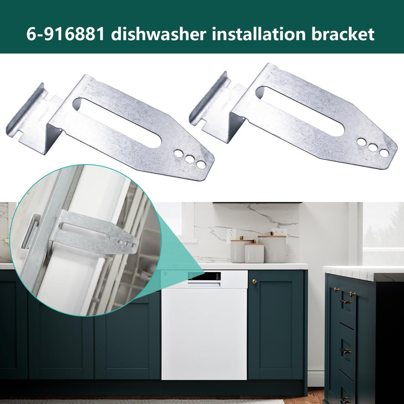2 PCS 6-916881 Dishwasher Mounting Bracket Replacement For Whirlpool
