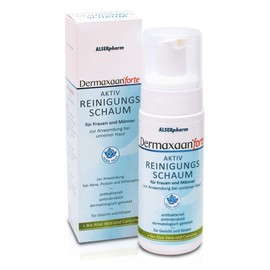 Dermaxaan forte Cleansing foam (150 ml) for blemished skin, facial cleansing with salicylic acid, aloe vera and turmeric, care for skin prone to acne, pimples and blackheads