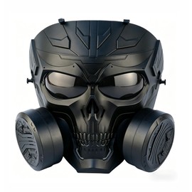 Tactical Airsoft Mask Paintball Eye Protection Equipment CS Game Skull Masks with Double Dummy Gas Filter Anti-Fog Fan