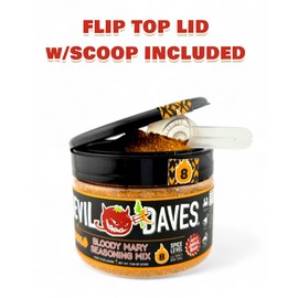 Devil Daves Bloody Mary Seasoning Mix, Diablo Spicy (7.5 oz Tub) | Dry Bloody Mary Mix for Tomato Juice Cocktails and Micheladas, 25 Servings, Scoop Included.