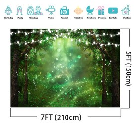 AIIKES 7X5FT Spring Enchanted Garden Backdrop Fairy Wonderland Woodland Backdrop Forest Backdrop for Photography Wedding Baby Shower Birthday Party Decorations Banner Studio Portrait Prop 12-545