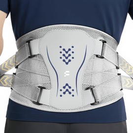 Fitomo Back Support Belt, 3D Knitted Breathable Mesh Back Brace, Relieve Lower Back Pain, Wide Support Belt Suitable for Long-term Sitting, Driving, Fitness and Sciatica