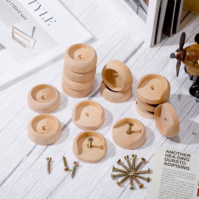 Weysat 40 Sets Closet Pole Socket Wooden Closet Rod Holders