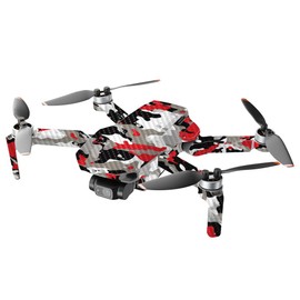 MightySkins Carbon Fiber Compatible with DJI Mini 2 Portable Drone - Red Camo | Protective, Durable Textured Carbon Fiber Finish | Easy to Apply, Remove, and Change Styles | Made in The USA