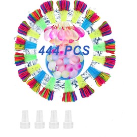 444 Stück wasserbomben selbstschließend, 60 sekunden schnellfüller, wasserbomben luftballons balloons selbst, farbige wasserballon, sommer party, wasserschlacht für wasser spiele