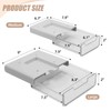 2 Pack Under Desk Storage Drawers Slide Out-Drill-On or Self-Adhesive,Large&Medium