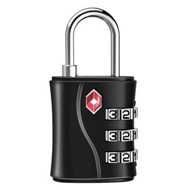 ZHEGE Luggage Lock TSA Approved, Small TSA Lock for Travel Suitcase, Backpack, Laptop Bag and Handbag - Easy to Set with Alloy Body (Black, 1 Pack)