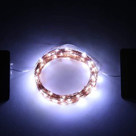 Magicnight Mini Solar String Lights Outdoor Short Tiny Fairy Twinkle Firefly Light 15 Feet 50 LEDs for Outdoor Garden Backyard décor,Cool White Color