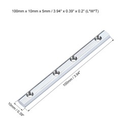 TOP-VIGOR 5Pcs Straight Line Connector 3.9 Inch, 100mm Length Aluminium Track Joint Inside Connector with Screws for 2020 Series, 6mm T Slot Flat Plate Bracket