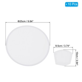 PATIKIL 10 Inch Foldable Flying Disc, 10 Pack Folding Pocket Colorful Flying Disc Bulk Set for Beach Lawn Park Camping Game, White