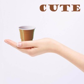 HAOZAN 100ct 2oz. Mini Gold Shot Cups, Disposable and Small Size Perfect for Party, Tastings, Sample and More