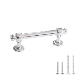 Voraus 15Pack Cabinet Pull Polished Chrome Drawer Handle 3Inch (76mm) Hole Centers Zinc Alloy Kitchen Hardware Pull