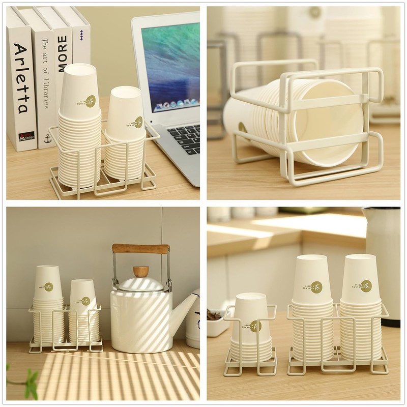 Disposable Paper Cup Holder, 7oz-9oz Cup Dispenser Metal Coffee Cup