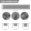 BAZIOE Modern Table Runner Grey Linen Table Runner Washable Openwork