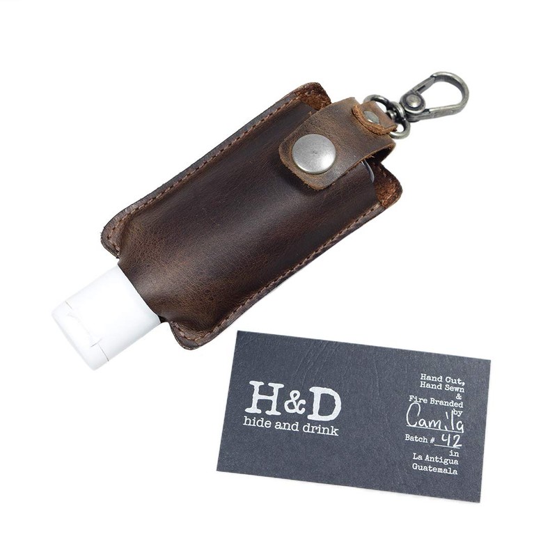 Hide & Drink, Hand Sanitizer Holder Handmade from Full Grain