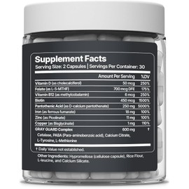 Gray Guard – Anti Grey Hair Supplements with Catalase – Support for Gray Hair & Melanin Haircare – Natural Pigment Restoration Formula for Men & Women – 60 Capsules