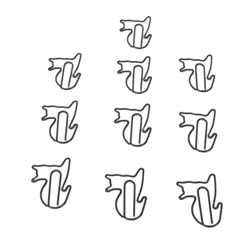 100pcs Cat Shape Paper Clips Increased Slip Resistance Rustproof Metallic