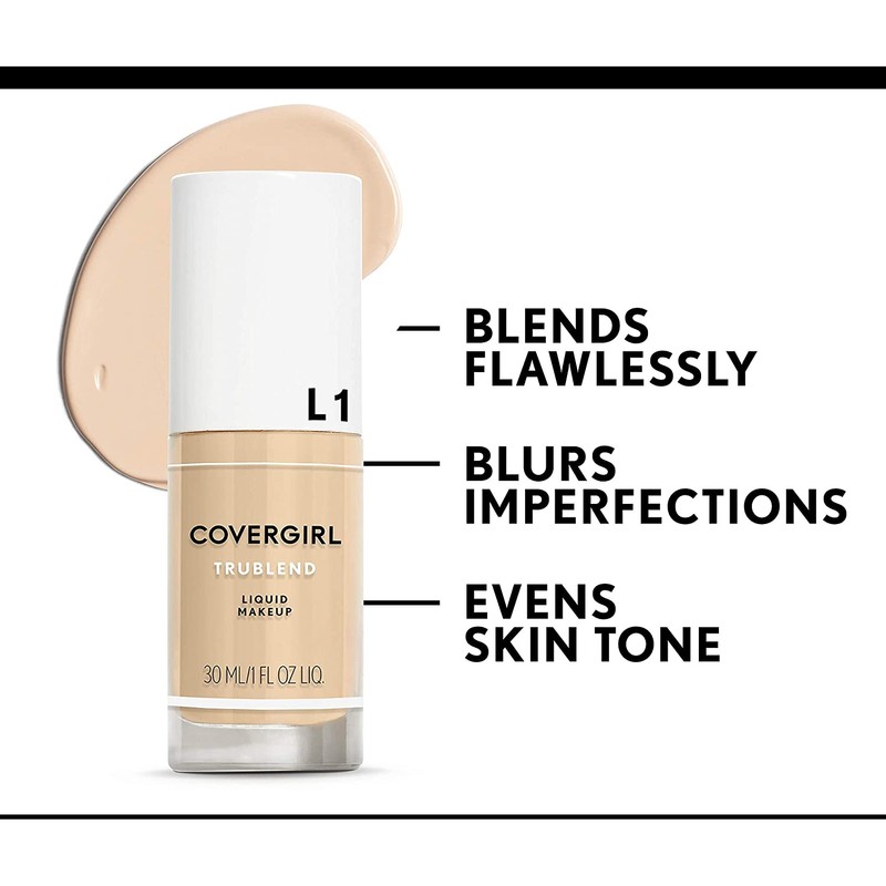 COVERGIRL truBlend Liquid Foundation Makeup Sun Beige D2, 1 oz
