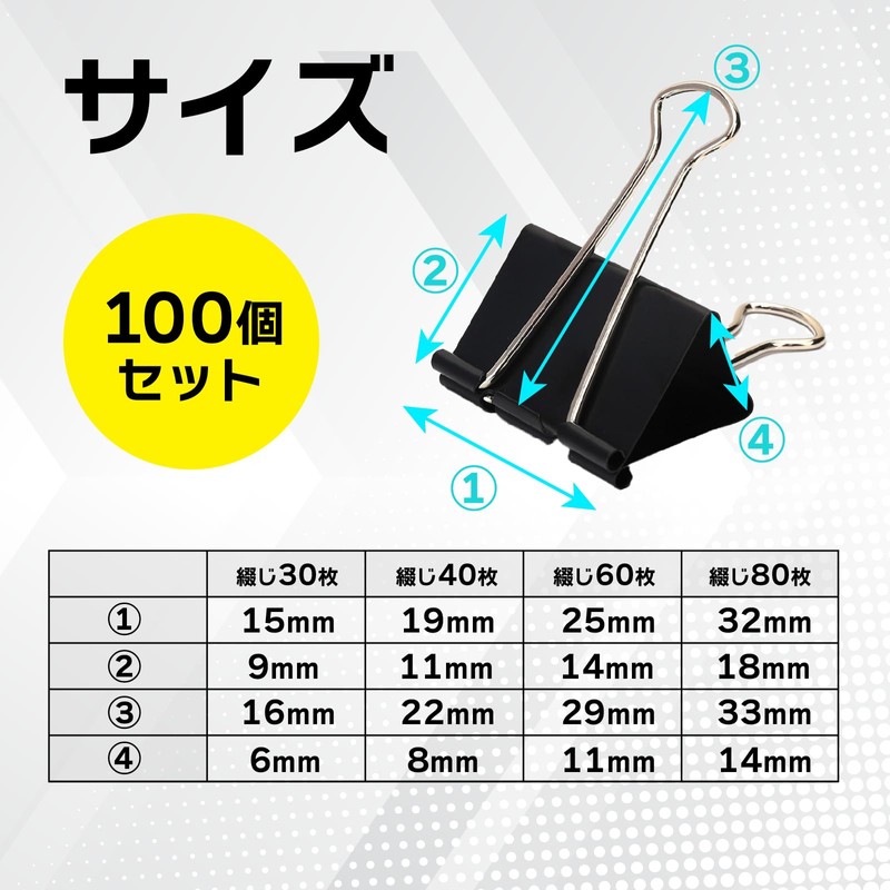 Double Clip [100 pieces] (width 1.3 inches (32 mm) _