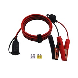 CUZEC - Cable de extensión de 12 V/24 V con abrazadera de batería, 1,6 m, 14 AWG, adaptador para encendedor de cigarrillos