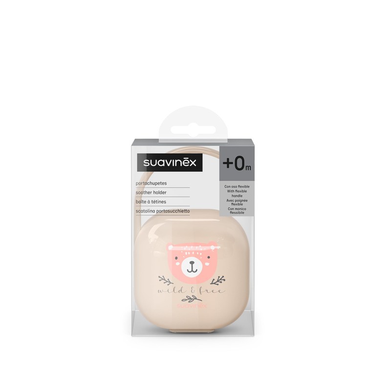 Suavinex Portaciuccio Neonato per 2 Ciucci, Rosa, +0 Mesi