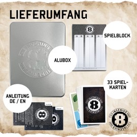 THE INGENIUS EIGHT - The mighty card game, card games for ages 14 and up, travel games, board games for adults, playing cards