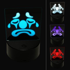 Sniggle Sloth Sad Clown Face 3D Illusion LED Night Light Sign Nightstand Desk Lamp