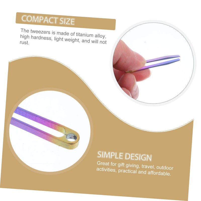 KONTONTY Travel Accessory Camping Cutlery Mini Tweezers Precision Tweezers Lightweight