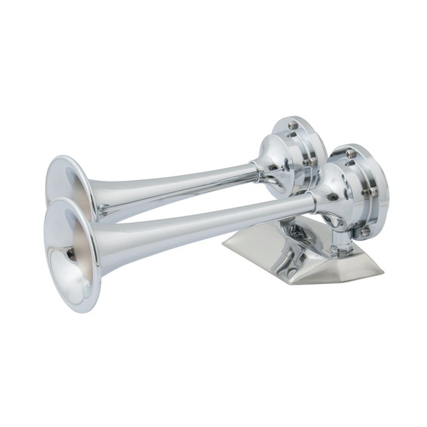 AFI 10108 FullBlast Marine Dual Trumpet Mini Deck Air Horn (12-Volt, Chrome)