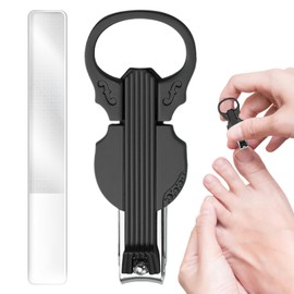 Thick Nail Clippers - Toe Nail Clippers with Magnifier | 2-in-1 Bottle Opener Violin Shape Fingernail Scissors for Home Manicure Pedicure Travel Seniors Daily Social Kids