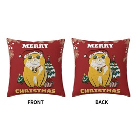 MlilAura Cat Christmas Pillow Cover, 18x18 inches,Pillow Cover Home Decor Cute Cats Throw Pillow Cover, Xmas cat Decorative Pillow Case for Sofa Bed Couch (red)
