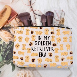 MEIKIUP Golden Retriever Makeup Bag Golden Retriever Lover Gifts Dog Mama Makeup Travel Bag In My Golden Retriever Era (golden retriever bag)