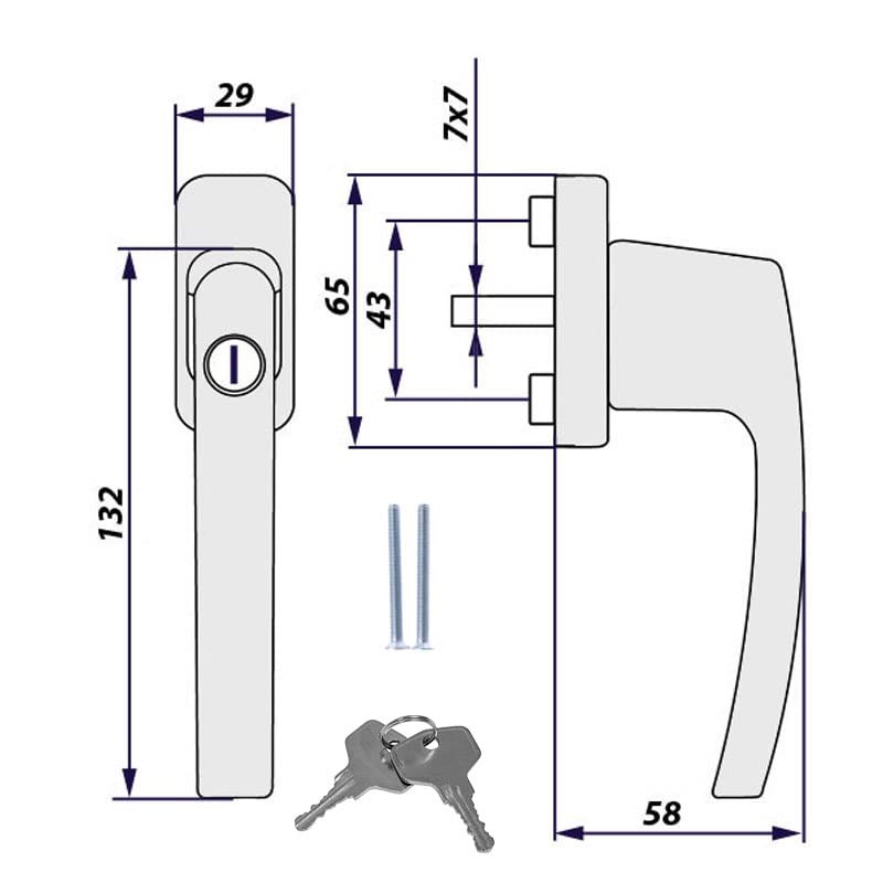 Retoo Window Handle Lockable Window Knob with Lock Window Lock