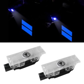 YOSRTER 2PCS Door Lights for Dodge Challenger Accessories LED Ghost Shadow Welcome Puddle Projection Lamps for Dodge Challenger Interior Accessories(Blue Double Stripe)