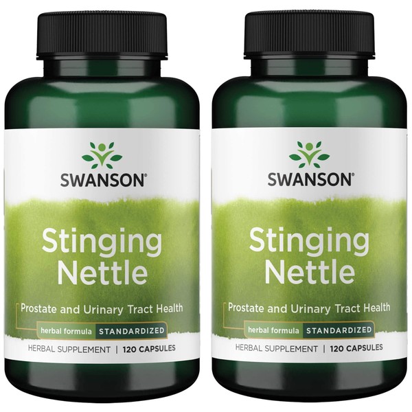 Swanson Stinging Nettles - Herbal Supplement Prostate Health & Urinary Tract Support - Natural Formula Supporting Respiratory Health & Fluid Balance - (120 Capsules) 2 Pack