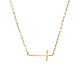 NOELANI 2030199 Women's Necklace with Pendant 925 Sterling Silver 40 + 5 cm Gold Cross Comes in Jewellery Gift Box, Sterling Silver, None