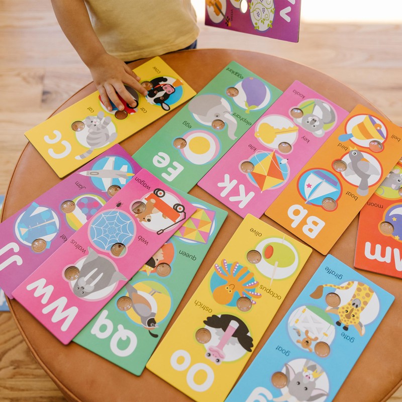 Melissa & Doug Poke-a-Dot! Alphabet Jumbo Learning Cards, 13 Double