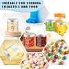 BOSMIOW 8Pcs 500ml/17oz Round Clear Plastic Jars with Aluminium Lids,Empty
