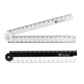 Belegao 2 PCS Folding Rulers, 15cm/30cm Foldable Ruler Clear & Black/White Stationery Ruler Straight Geometric Rulers Plastic Measuring Tools for Kids Adults School Office (Solid & Transparent)