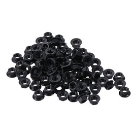 Locknuts 100PcsM5 Serrated Flange Hex Lock Nuts, Heavy Duty Carbon Steel Flange Hex Nuts Smooth Black Oxide Finished Serrated Flange Nuts