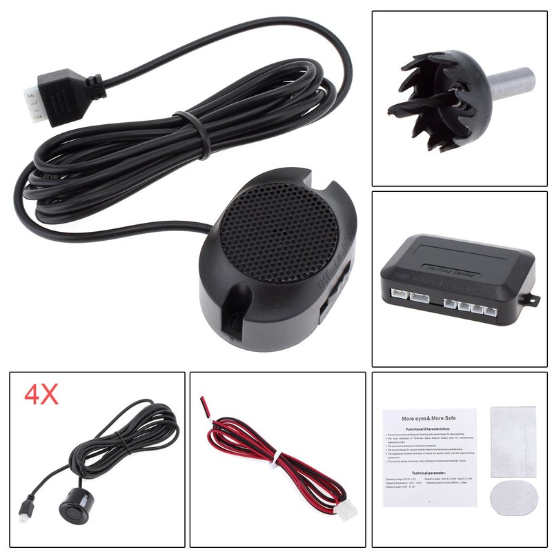 ePathChina Car Parking Sensor System, 4 Sensors Buzzer Car Reverse